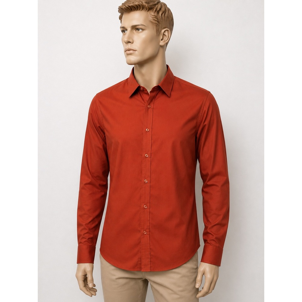Coldwater Creek Kids Orange No Iron Button Down‎ Shirt Size 10 Cotton 601147